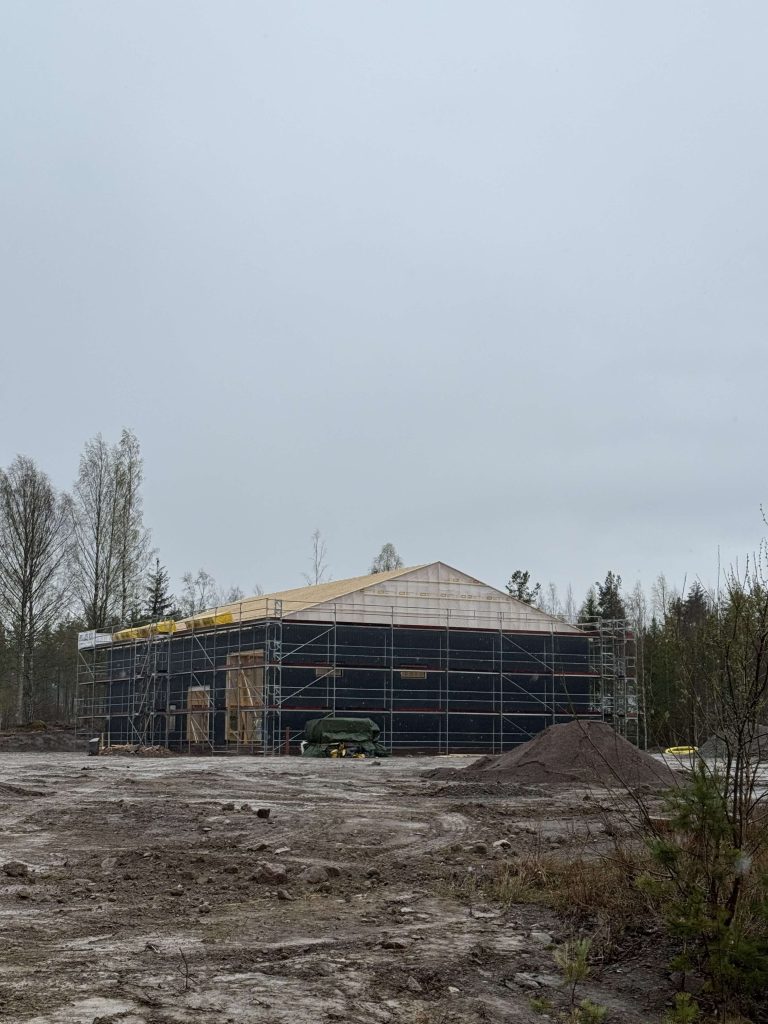 Nybyggnation med byggställning